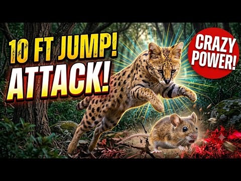 Incredible Serval High-Jump Attack! 🐆⚡ | Wild Cat Mouse Pounce