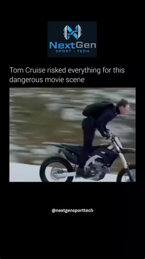Sports Tech Era on Instagram: "When we talk about the legends of Hollywood, few names carry as much weight as Tom Cruise, especially when it comes to redefining the boundaries of action cinema. This breathtaking footage captures one of the most daring moments in film history: Cruise launching a motorcycle off a massive ramp into a sheer base jump. As the text on screen highlights, he "risked everything for this dangerous movie scene," reminding us that behind every iconic cinematic moment is a l