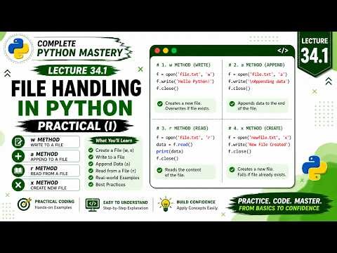 Python File Handling Practical 🔥 | Create, Write, Read & Append Files | Complete Python Mastery