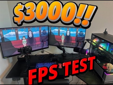 MY $3000 GAMING SETUP!!/CyberPowerPC FPS TEST