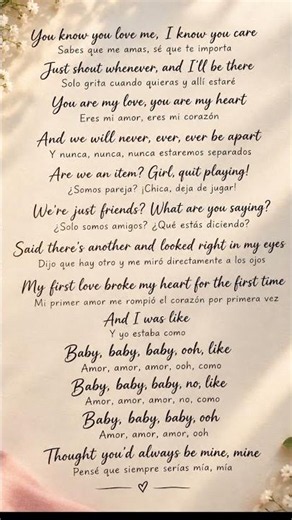 Baby 💕 | Justin Bieber ft. Ludacris | Lyrics + Spanish Translation #trending #baby#lyrics #viralsong