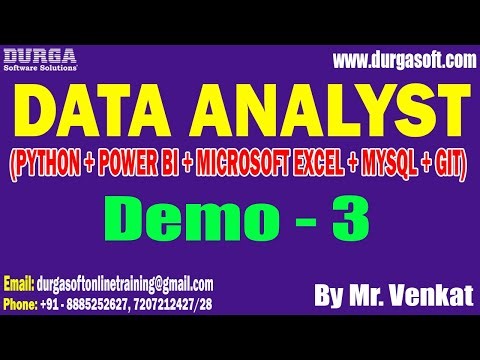 DATA ANALYST tutorials || Demo - 3 || by Mr. Venkat On 03-01-2026 @7PM (IST)
