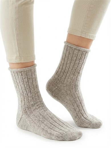 Ribbed Socks Knitting Pattern PDF Top Down Sock Tutorial Cozy Wool Alpaca Winter Socks Rolled Cuff 3x1 Rib DPN Instructions Handmade Gift - Etsy