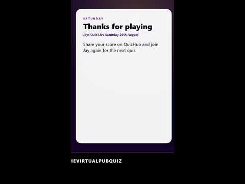 Jay's Quiz Live! Saturday 29th August (Portrait)
