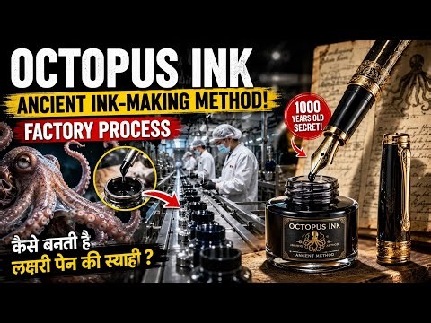 How Luxury Fountain Pen Ink Is Made Using Octopus Ink | Ancient Ink Making Factory Process (AI)