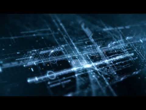 4K 1H Tech Background Asset - DaVinci Resolve Asset Blue Data Matrix Horizon [No Copyright] #137