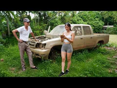 Genius girl: Restarting a retired old man's Ford Ranger pickup truck, abandoned for 20 years🛠🛠🛠