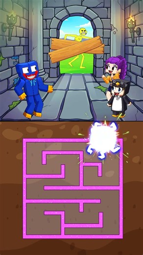 Maze Puzzle Challenge: Help Rumi, Huggy & Gugugaga Solve the Mystery Maze and Defeat VERITY #shorts
