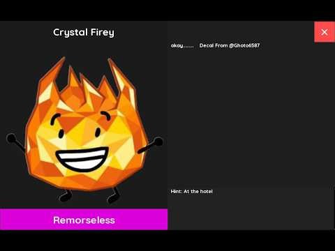 How to get Crystal Firey in FIND THE BFB-TPOT CHARACTERS!