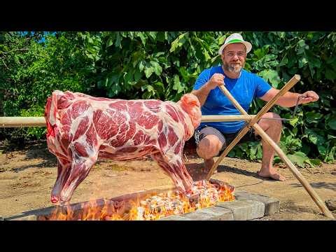 I Cooked a WHOLE LAMB on an Open Fire! 🍖 Crispy & Juicy Recipe (ASMR)