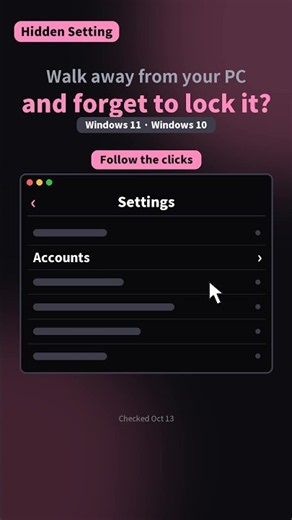 Your PC can lock itself when you walk away