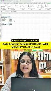 Excel Data Analysis Tutorial | Product Wise Monthly Sales Report in Excel 📊🔥 #shorts