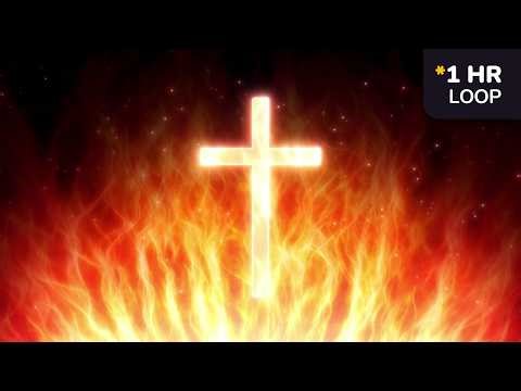 Pentecost | Divine Embers & Fiery Cross || Holy Spirit & Pentecost Background | 1 Hour Loop | 4K