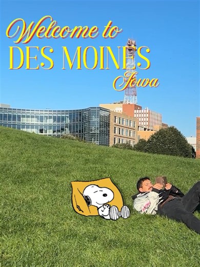 Des Moines Postcard Animation — Iowa Food & City Scenes
