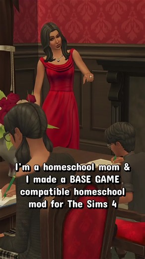 As a homeschool mom myself, I have been saying forever that this should have been made an option with WFH careers… so I made a BASE GAME compatible homeschool mod for The Sims 4, and it’s live on my Patreon now! Your child and teen Sims can now learn from home while building skills and going on adventures! This is the second mod in my collection, and I look forward to creating more family-focused gameplay mods! Be sure to like, share, and follow! #sims4 #thesims4 #simstok #sims4mods #homeschool