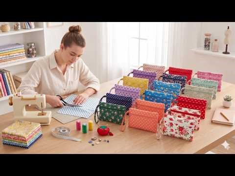 Simple zipper wallet sewing in 15 minutes 💟 Gift Sewing Ideas or for Sale 💟