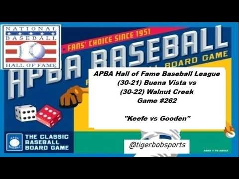 "APBA Basic Baseball Game" Hall of Fame League (30-21) Buena Vista vs (30-22) Walnut Creek gm #262