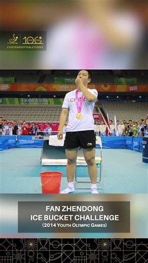 Fan Zhendong Ice Bucket challengen at 2014 #YouthOlympicGames