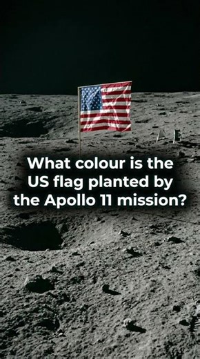 What colour is the flag planted by the first Apollo mission? #history #space