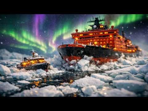 Frozen in the Arctic! 🧊 Nuclear Icebreaker Rescues Trapped Research Ship | Miniature Diorama ASMR