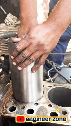 🔥 Dry Liner Installation Process – Perfect Engine Rebuild Secret You MUST See! 😱⚙️ #Shorts