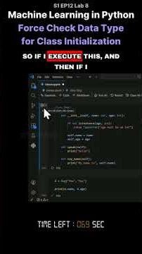 V S1 EP12 Lab 8 Machine Learning in Python Force Check Data Type for Class Initialization