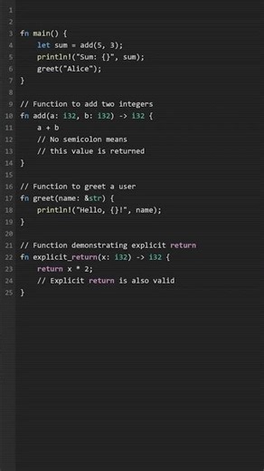 Rust Tip: Functions #programming #rust