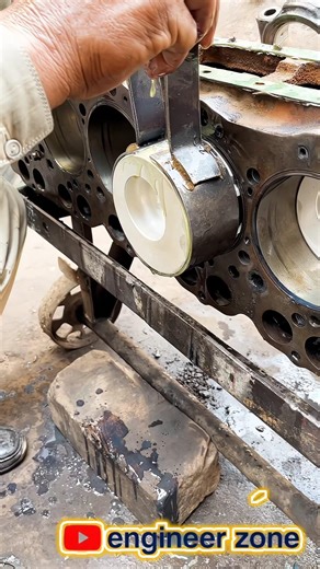 6 Cylinder Diesel Engine Piston Installation 🔥 Insane Precision Build You’ve Never Seen! #Shorts