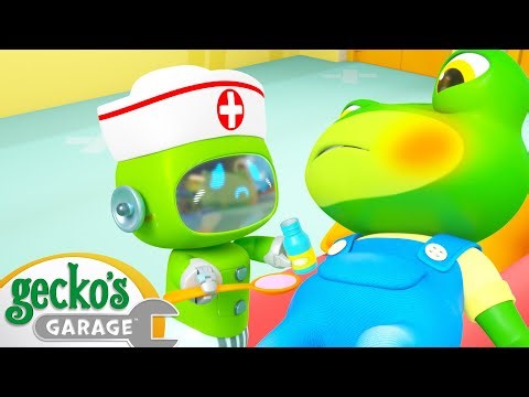 Gecko Gets Sick | Gecko's Garage | Rob the Robot & Friends - Funny Kids TV