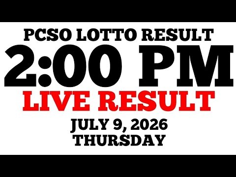 Lotto Result Today 2:00 PM Draw July 9, 2026 Thursday PCSO LIVE Result