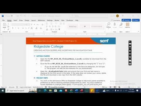 New Perspectives Access 2019 | Module 9: SAM Project 1b Ridgedale College #newperspectives