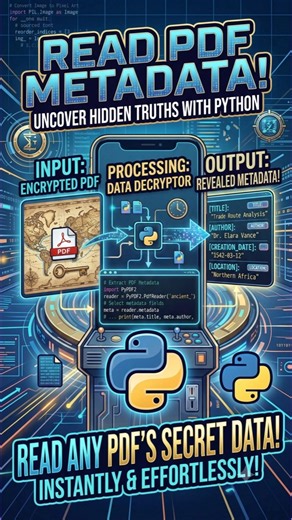 Read PDF metadata using python | PDF Properties #shorts #pdf