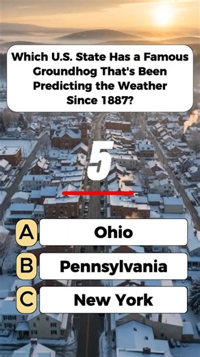 Which U.S. State Has A Famous Groundhog That’s Been Predicting The Weather Since 1887? 😳 #quiz #usa