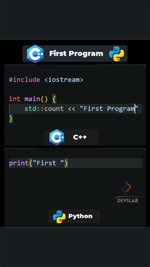 Python vs C++ | Simple Program | What you prefer? 😮 #coding #webdevelopment #shorts