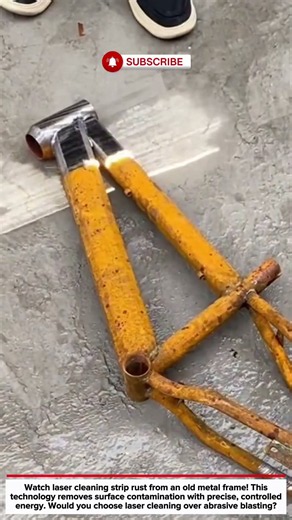 Laser Cleaning Machine Removes Rust From This Metal Frame!