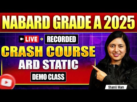 NABARD Grade A Crash Course 2025 | NABARD Assistant Manager Phase 2 ARD Static Demo Class