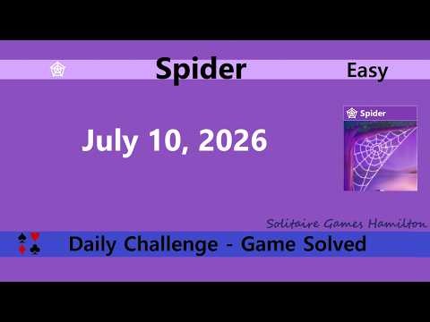 Microsoft Solitaire Collection | Spider Easy - July 10, 2026 | Daily Challenges