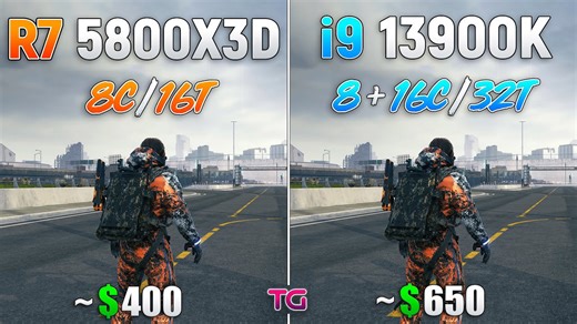 Ryzen 7 5800X3D vs Core i9 13900K - Test in 10 games