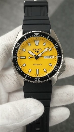 Seiko 5 Sports Yellow Dial: A Bold Dive-Inspired Automatic Watch#seiko #horology #watch #luxurywatch