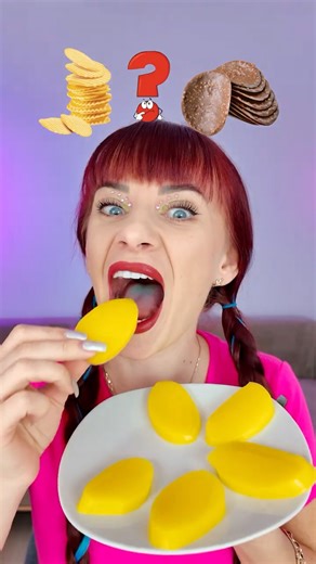 Gummy Chips VS Chocolate Chips Challenge #eating