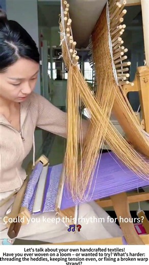 Hand Weaving on a Wooden Loom – Thread by Thread, A Fabric is Born 🧵