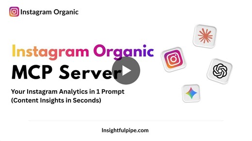 Most Instagram analytics tell you what happened — not what to do next. In this tutorial, I connect Instagram → ChatGPT using InsightfulPipe MCP and generate a complete organic performance report… | Abdelghany Elsiesy