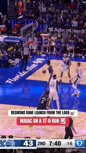 Desmond Bane knocks down the logo 3 to cap a 17-0 Orlando Magic run 📈