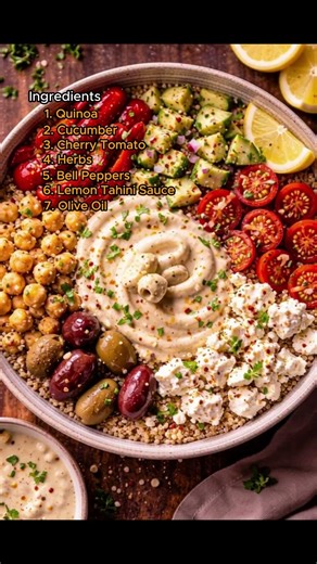 Mediterranean Quinoa Bowl With Roasted Red Peppers | Healthy & Protein Packed 🌿🔥