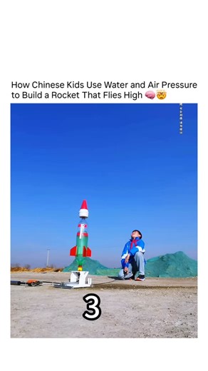 Exploring Technology on Instagram: "This video shows how Chinese kids build and launch a homemade water rocket using simple, easily available materials. By filling the rocket with water and pumping air into it, pressure builds up inside the bottle. When the rocket is released, the compressed air forces the water downward at high speed, creating thrust that pushes the rocket upward into the sky. The experiment clearly demonstrates basic physics concepts such as air pressure, thrust, and gravity. 