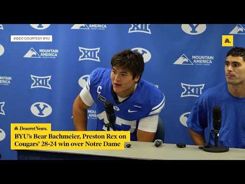 BYU football: Bear Bachmeier, Preston Rex postgame press conference vs. Notre Dame
