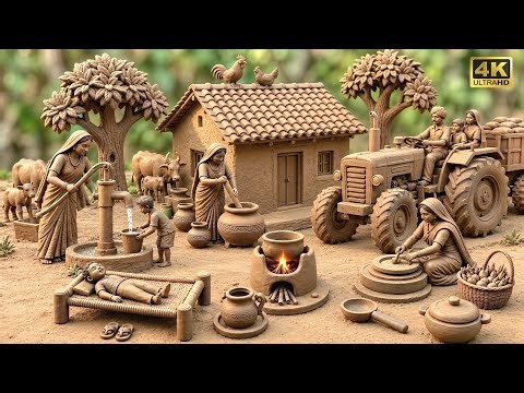 Miniature Clay House | 12 Cute Kitchen Set DIY | How to Make Miniature Kitchen Set Mitti Bartan Art