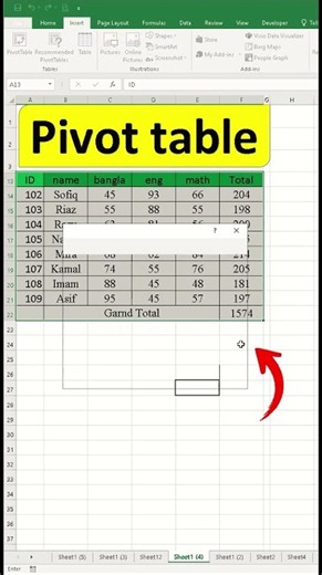 How to Create a Pivot Table in Excel Easily | Pivot Table Tutorial for Beginners #excel #exceltips