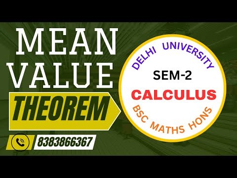 MEAN VALUE THEOREM | BSC MATHS HONS | DU | DELHI UNIVERSITY | CSIR NET | GATE