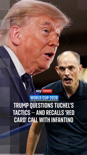 Donald Trump was joined by FIFA president Gianni Infantino ahead of the World Cup final between Argentina and Spain on SundayThe US president waded into the row over England's tactics, questioning why Harry Kane was 'made into a defensive player'Read more on the World Cup: